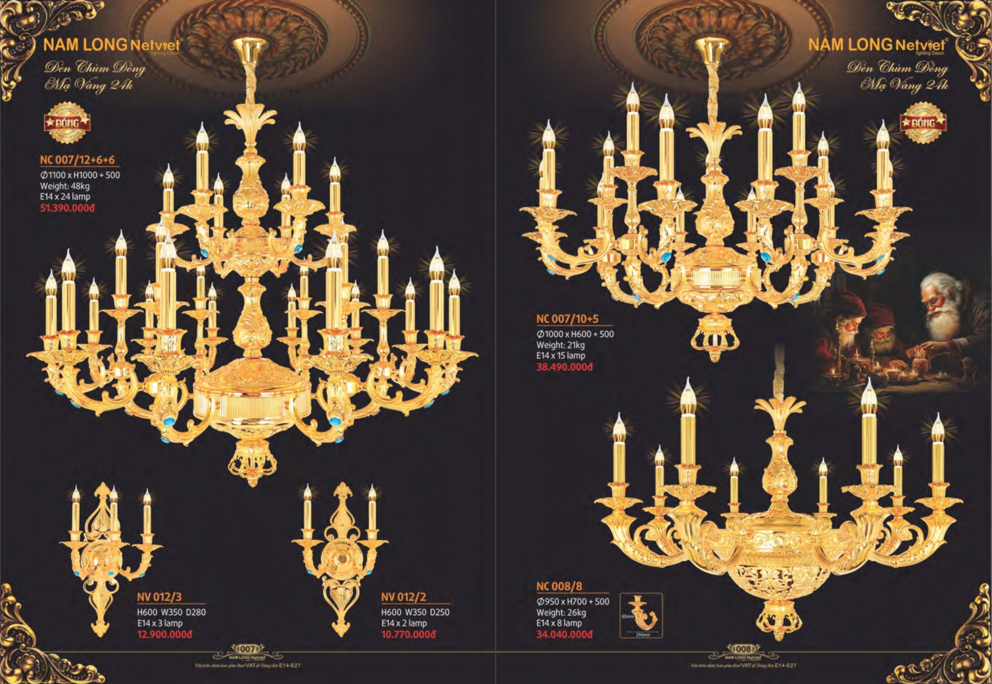 Bảng giá đèn trang trí Nam Long